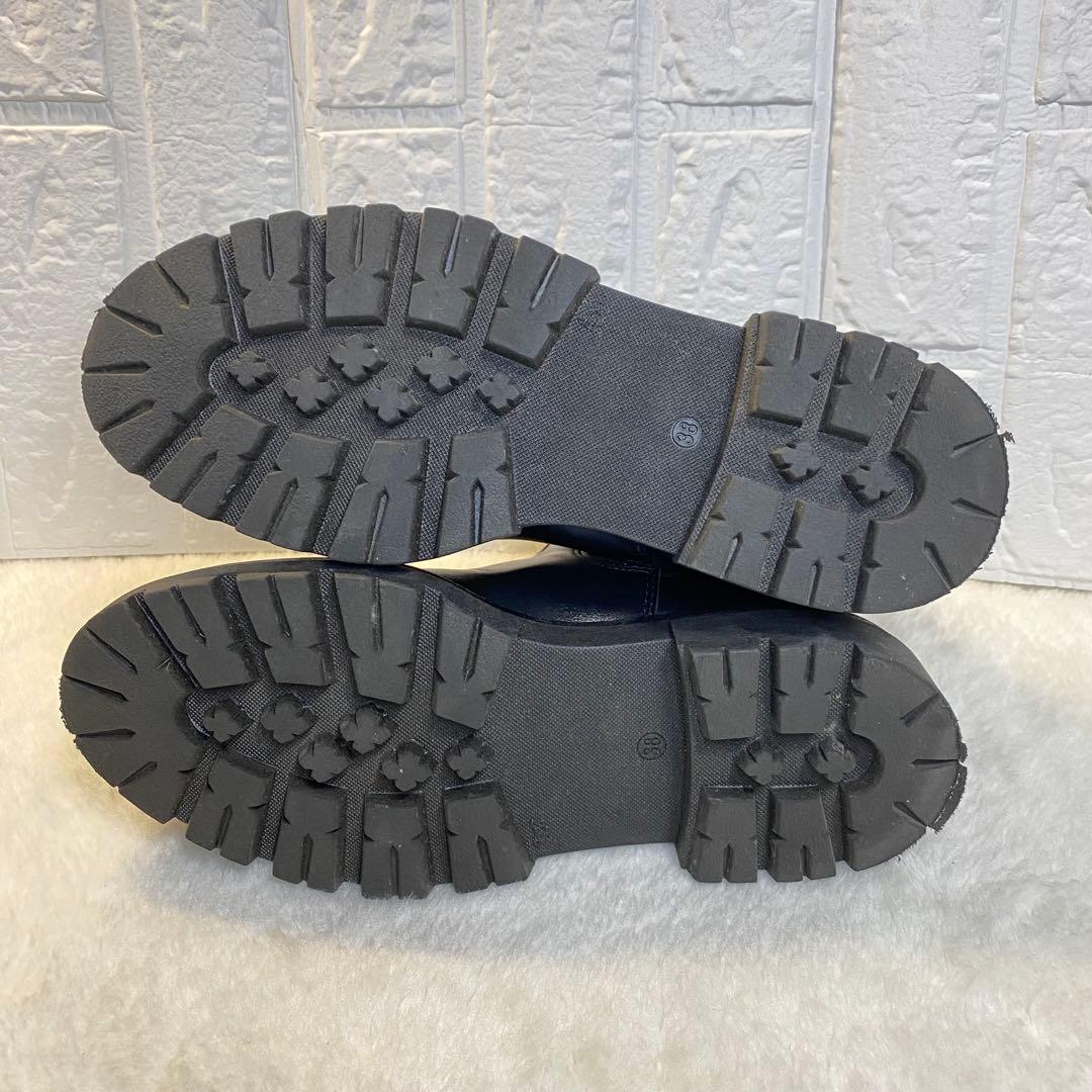 【美品】ENESS エネス サイドゴアブーツ 38 24cm ブラック 厚底