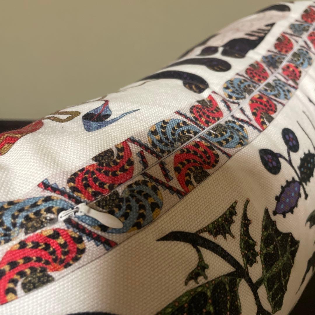 猫と植物のアートクッションカバー