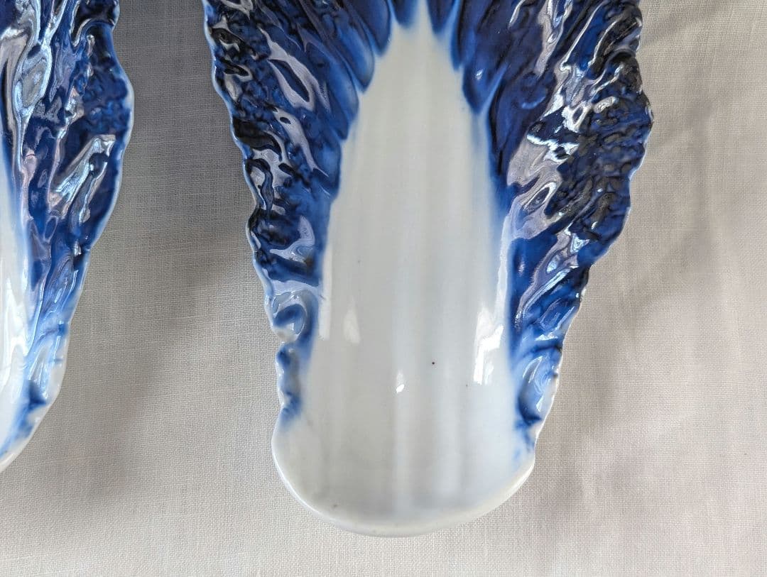 【26日迄】オールド深川製磁　白菜長皿　５客揃　稀少