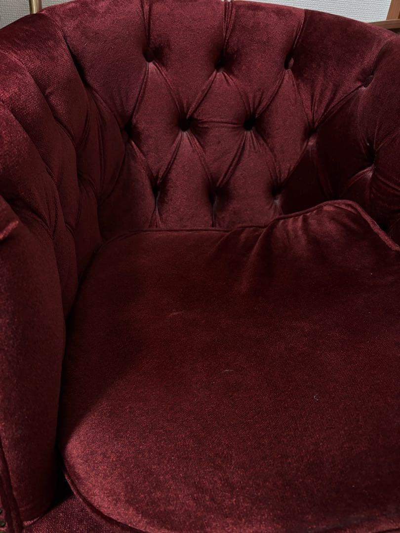 ヴィンセントソファ　1人掛け　赤　チェア