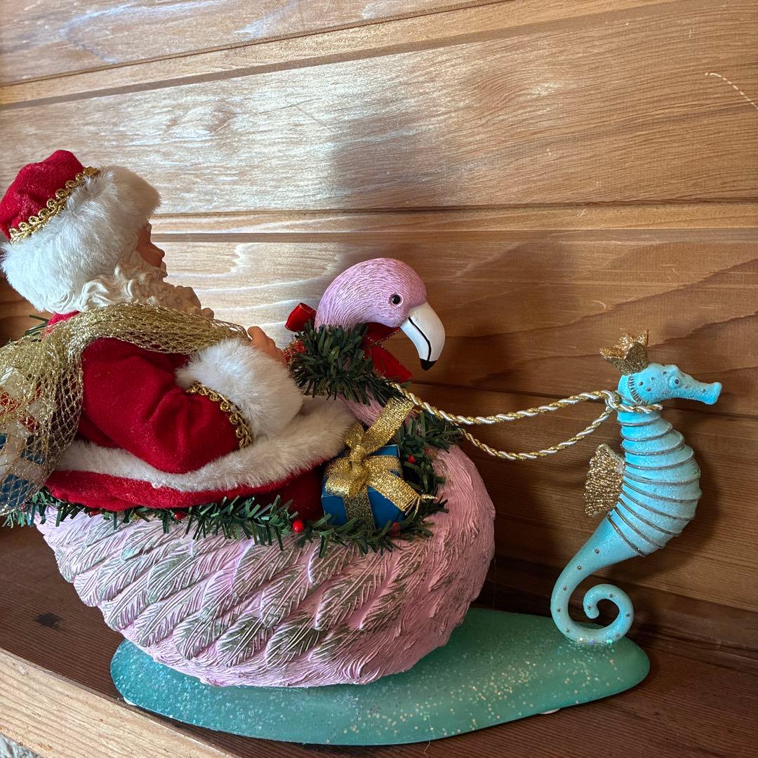 メルカリ祭16日まで限定価格‼️ハワイ直輸入‼️ハワイアンサンタクロース フラミンゴ