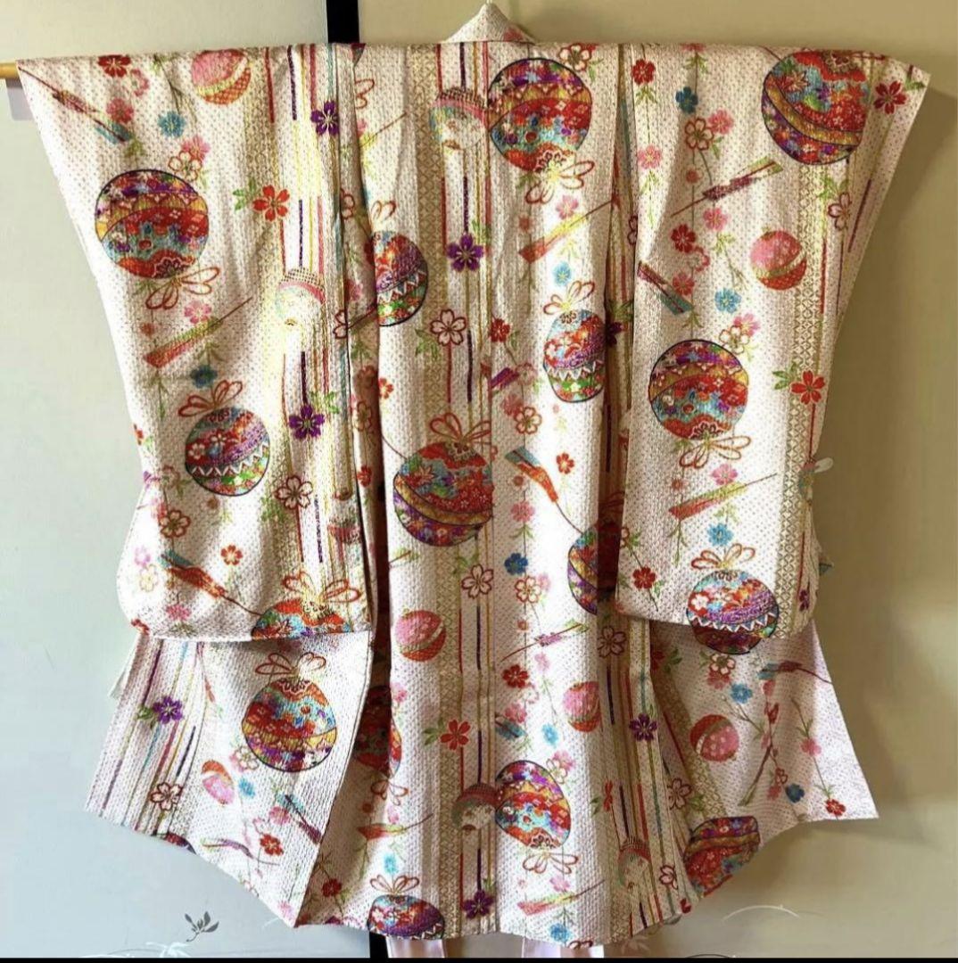 七五三 白 絞り 5歳 3歳 着物 正絹