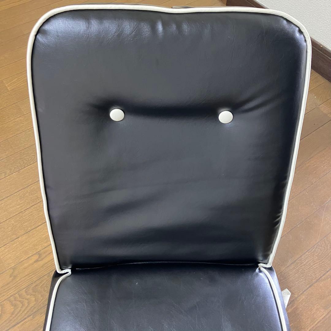 蒲装株式会社レザーマチ付き座椅子・ブラック・黒