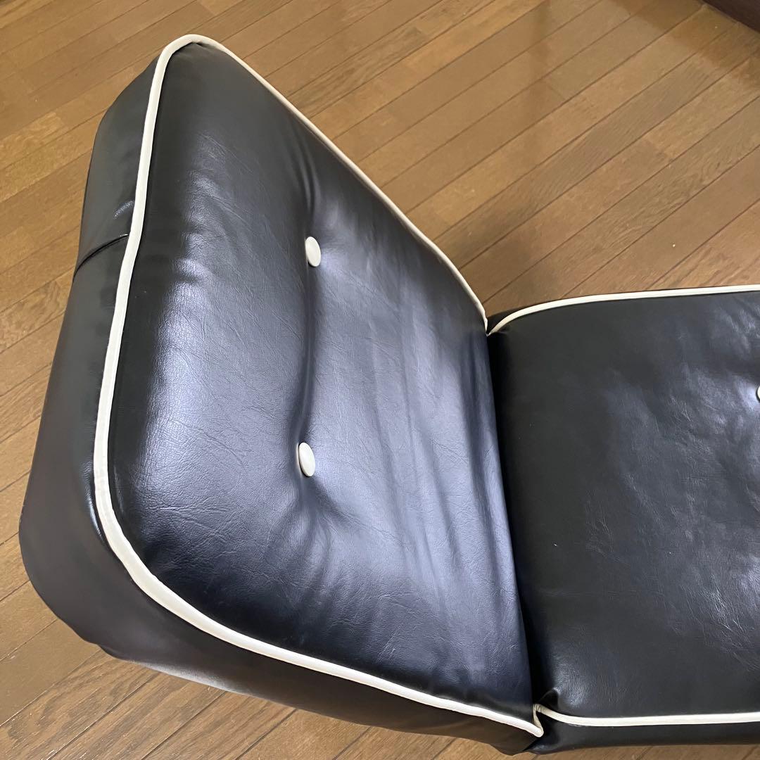 蒲装株式会社レザーマチ付き座椅子・ブラック・黒