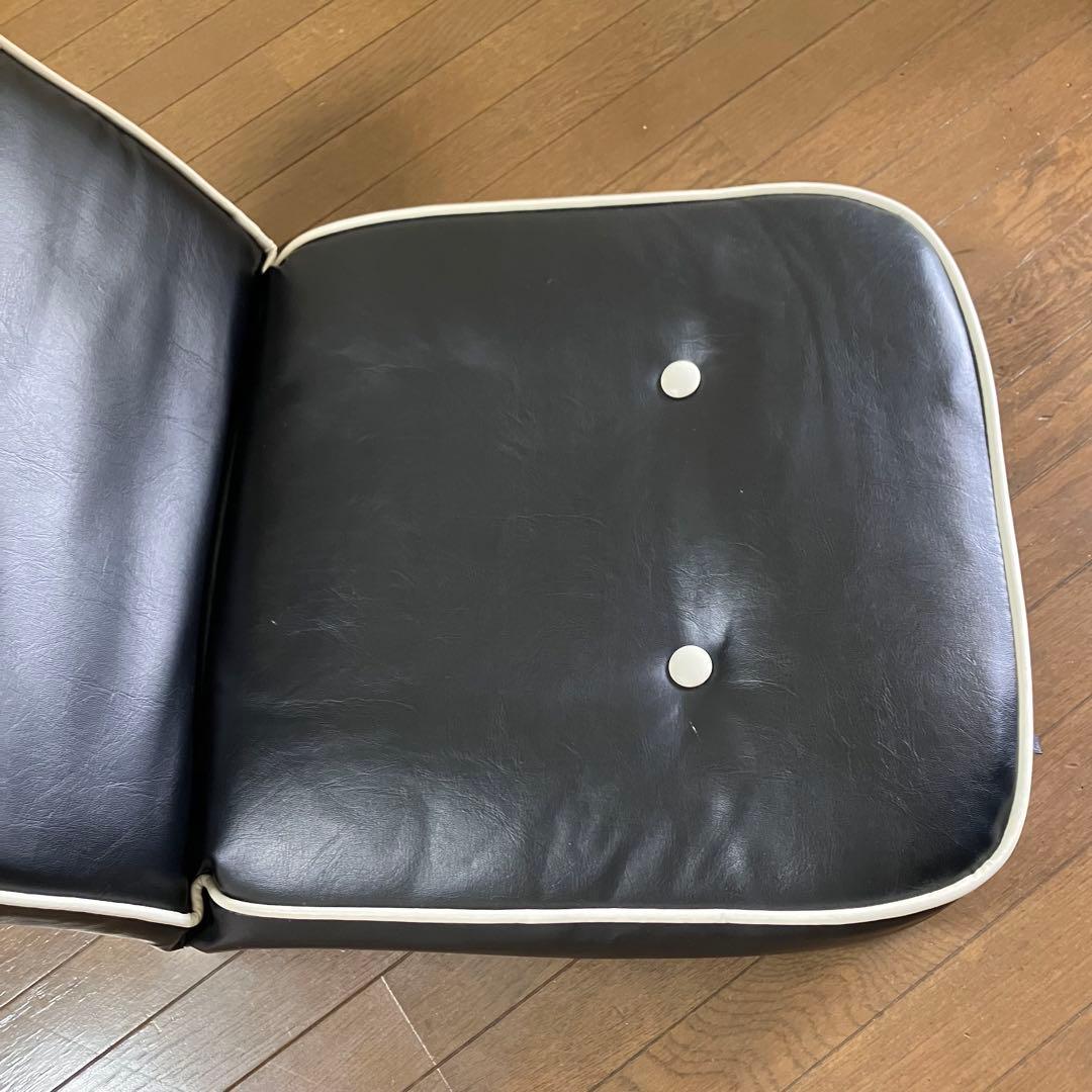 蒲装株式会社レザーマチ付き座椅子・ブラック・黒
