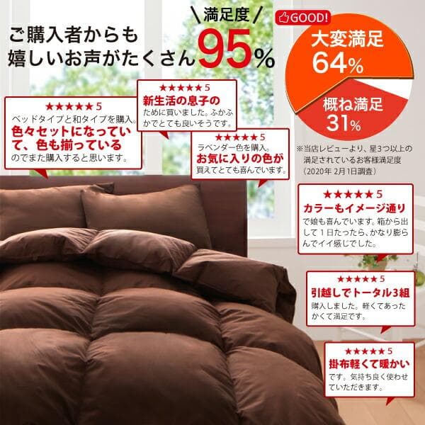 65万セット突破！大人気！お得な羽根布団8点セット【ダブル】26