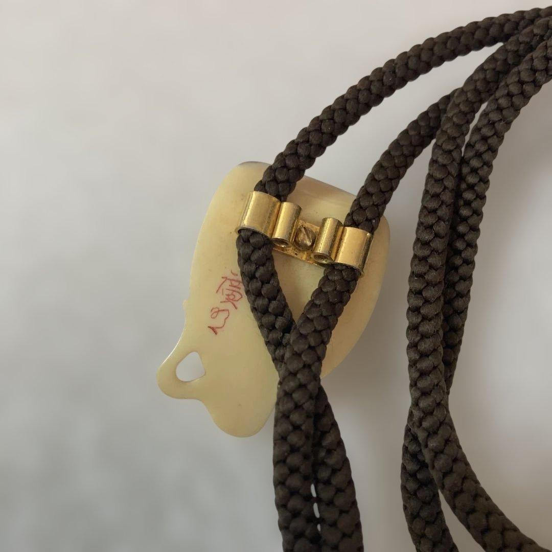 極上　天然素材　能面　吉祥面 翁　彫刻　ループタイ