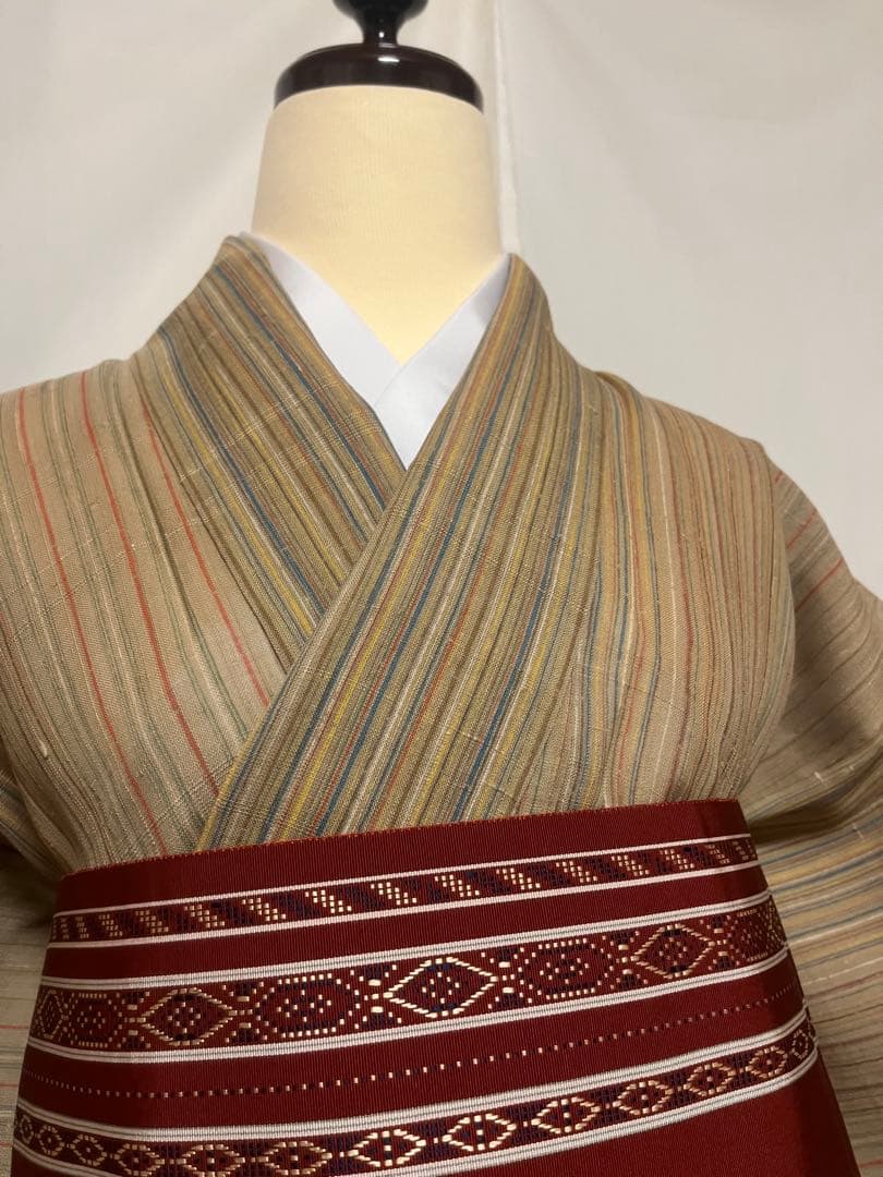 【国宝品】●沖縄県伝統工芸品●【八重山上布】●苧麻●かすり●紬●着物