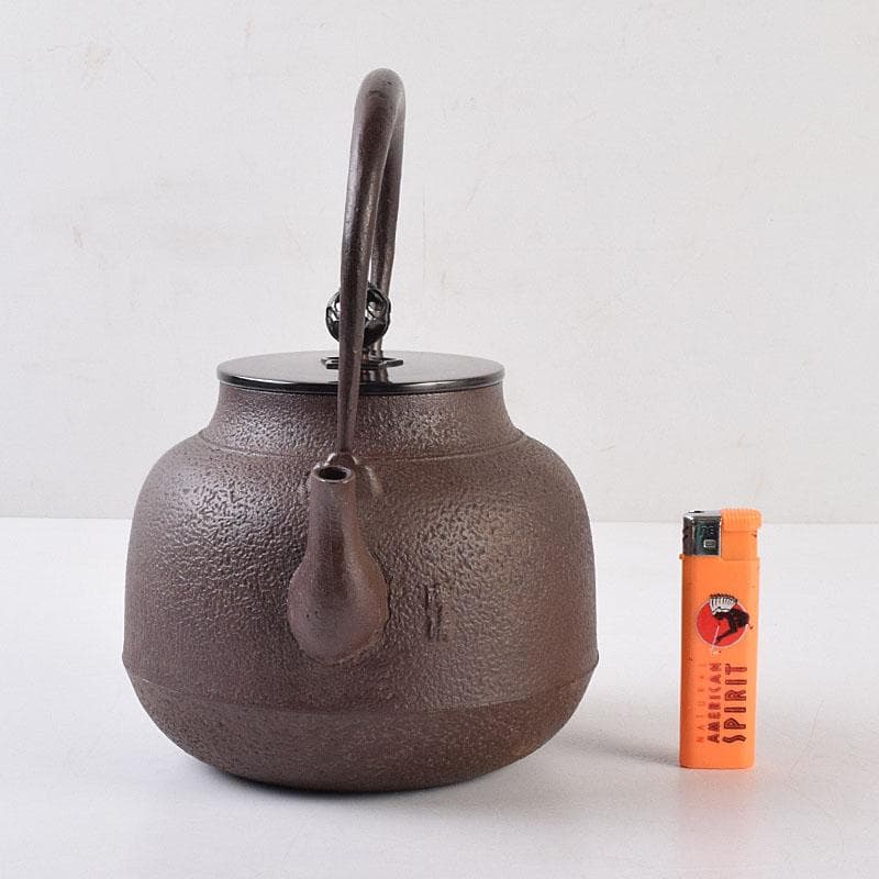 ばろん煎　釜師　佐藤浄清作　真形　鉄瓶　鉄釜　共布共箱　V　R9061H