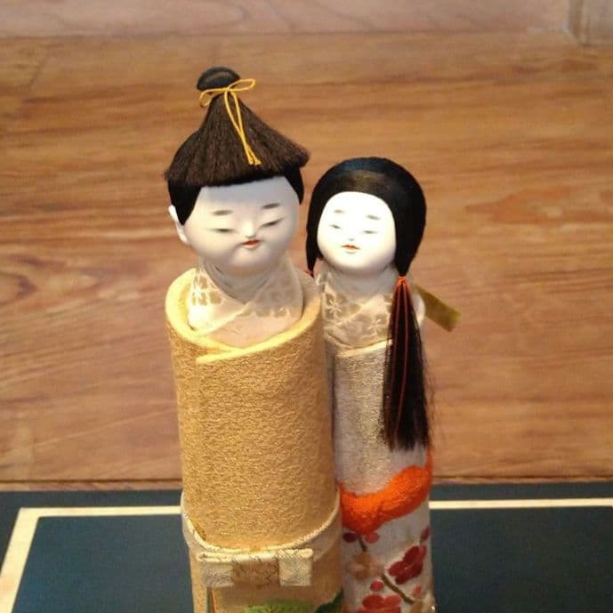 雛人形　人間国宝　原米洲　立ち雛　米洲人形　　待春　原米州