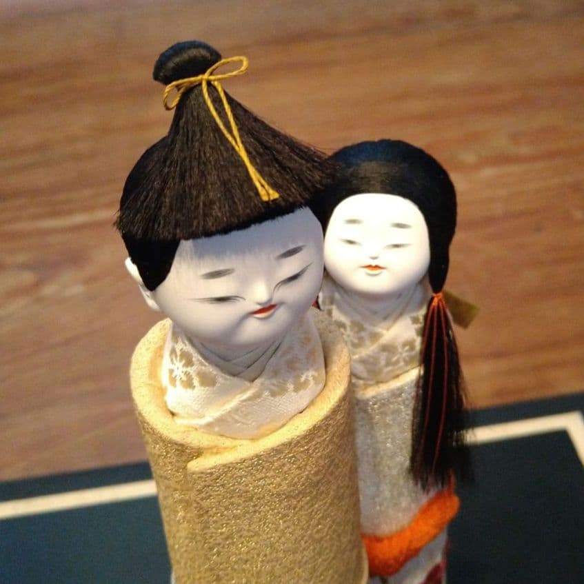 雛人形　人間国宝　原米洲　立ち雛　米洲人形　　待春　原米州