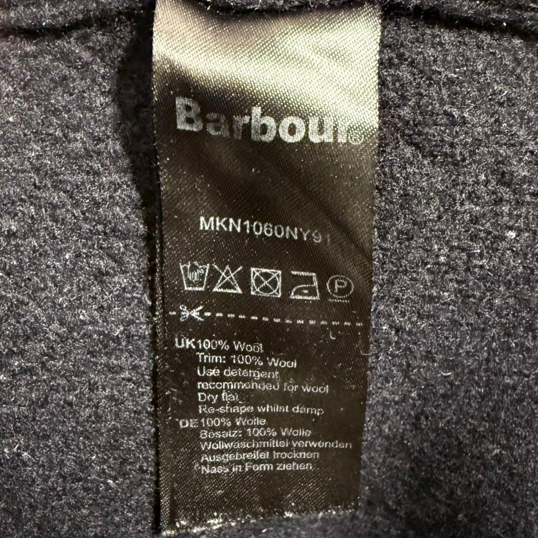 ⭐️希少⭐️バブアー Barbour ニット L アームパッチ チェック ウール 紺