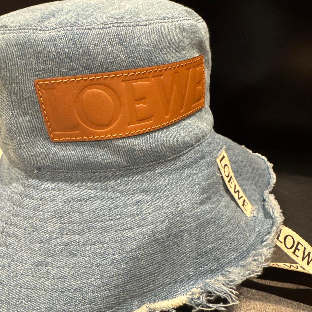 LOEWE フィッシャーマンハット　59 デニム　フリンジ