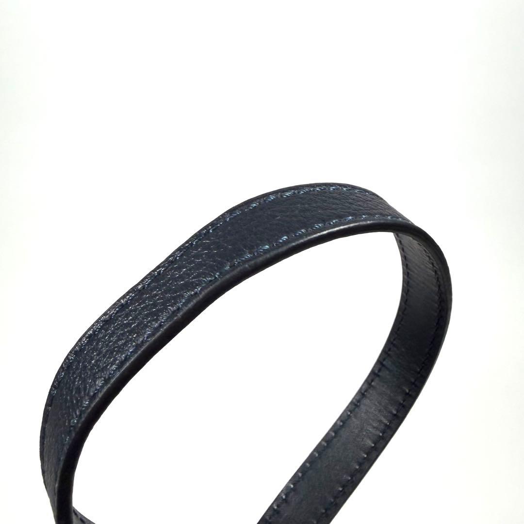 【未使用級】【近年】フェリージ　ショルダーバッグ　シボ革　タッセル　ネイビー