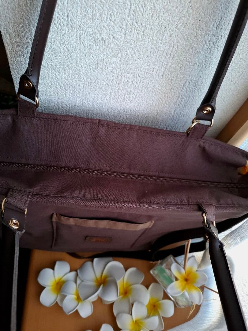 ハワイアンキルト バッグ　2WAY　ファスナー付　革タグチャーム付　ワーゲンバス