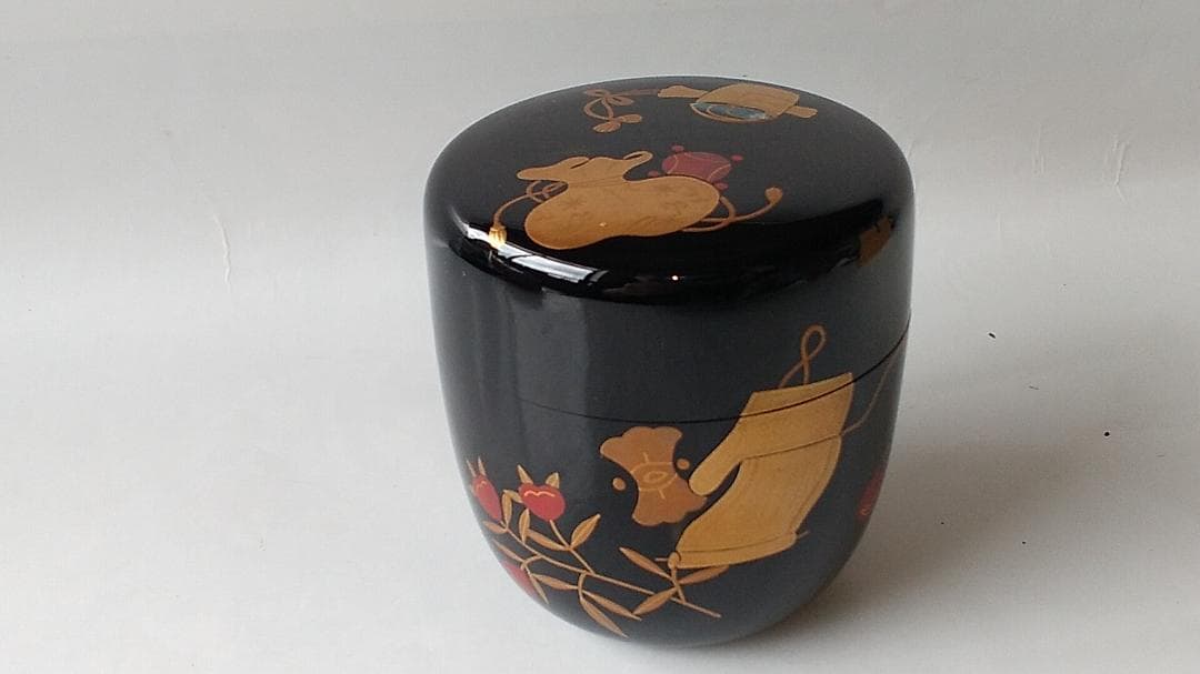 出口順慶 作 宝尽し 中棗 棗 共箱 蒔絵 螺鈿細工 漆器 漆芸 茶道具 新品