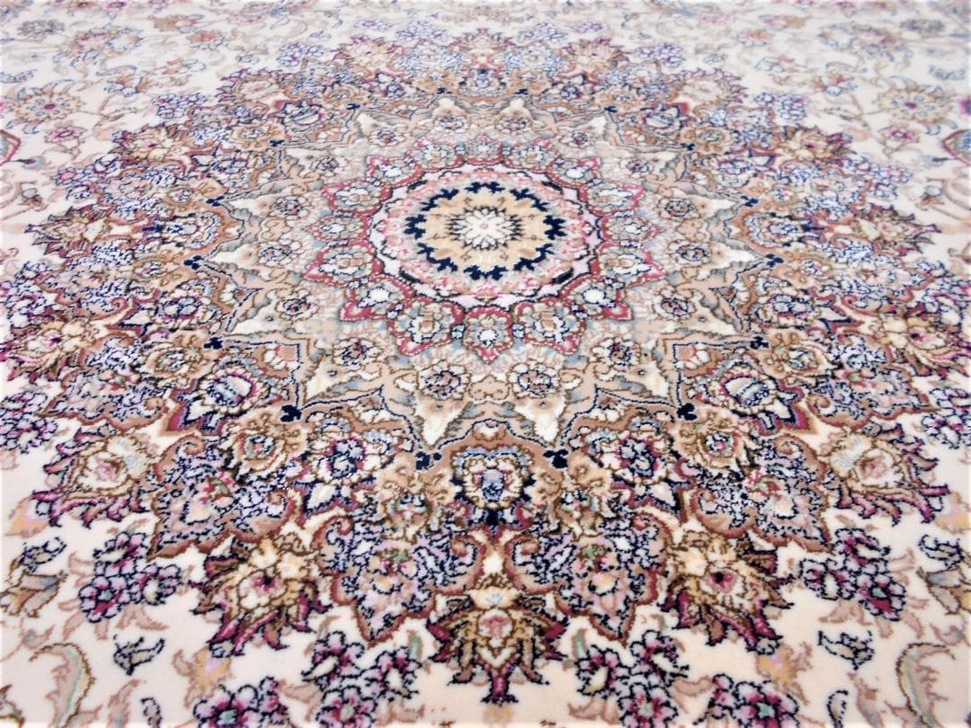 170万ノット！輝く、多色織絨毯！本場イラン産150×225cm‐201231
