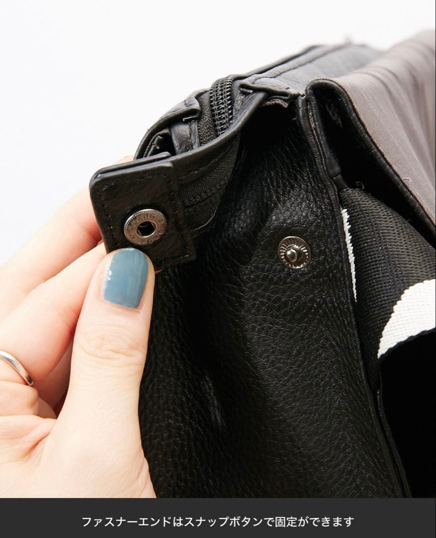 ear PAPILLONNER 本革　ワイドテープショルダーバッグ/ボディバッグ