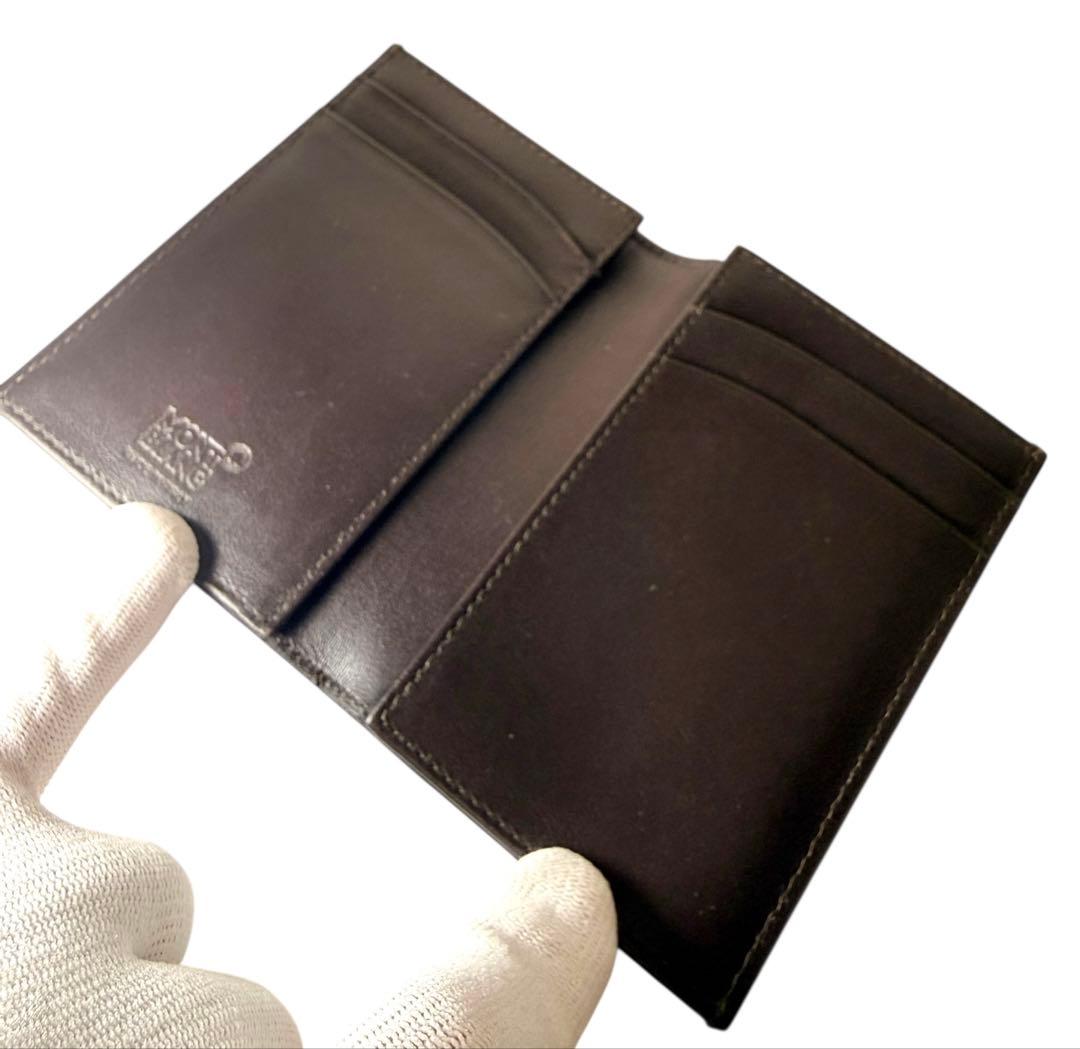 美品☆Mont Blanc 名刺入れ カードケース クロコ　レザー　ブラック