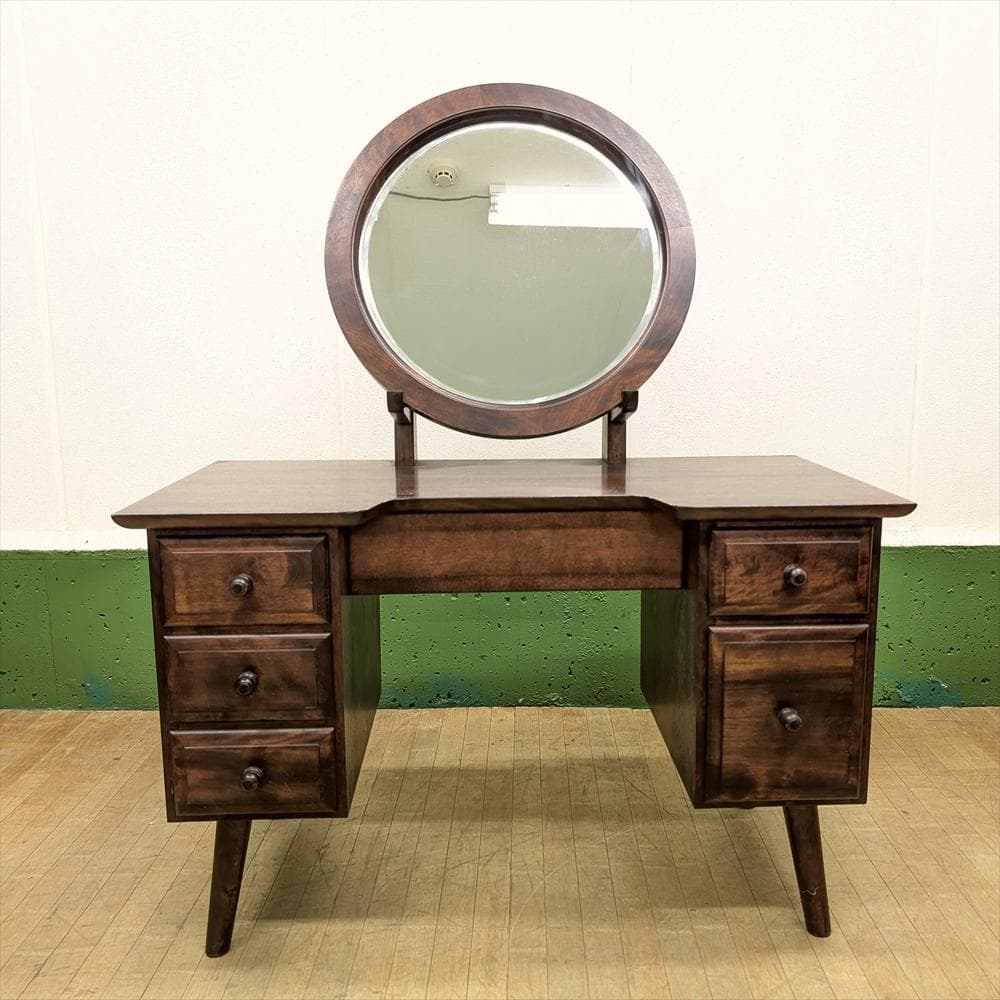 九州民芸家具　筑前民芸家具　樺 カバ材　無垢　ドレッサー　鏡台　化粧台　一面鏡