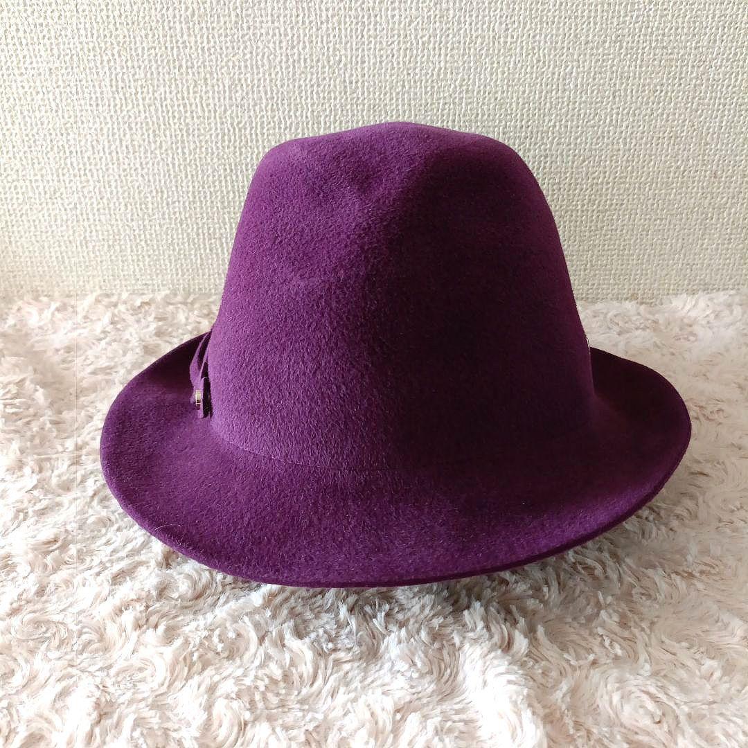 【未使用】Helen Kaminski フェルトハット　パープル　（Ｌ）