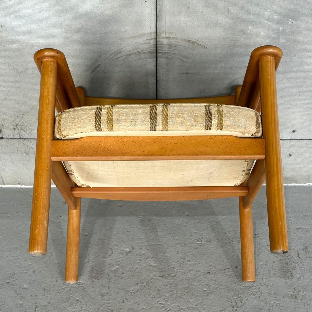 ✿昭和レトロ✿ カリモク ヴィンテージ木製チェア クラシック 布座面チェア②