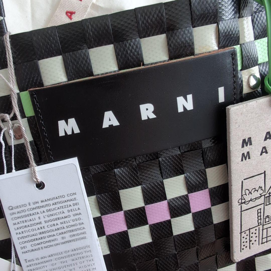 MARNI MARKET かごバッグ 中型 チェック柄