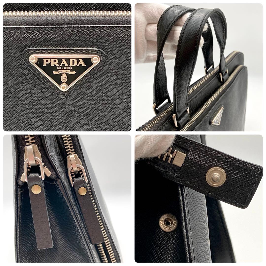 m✨PRADA VR0023 ビジネスバッグ サフィアーノレザー 三角ロゴ