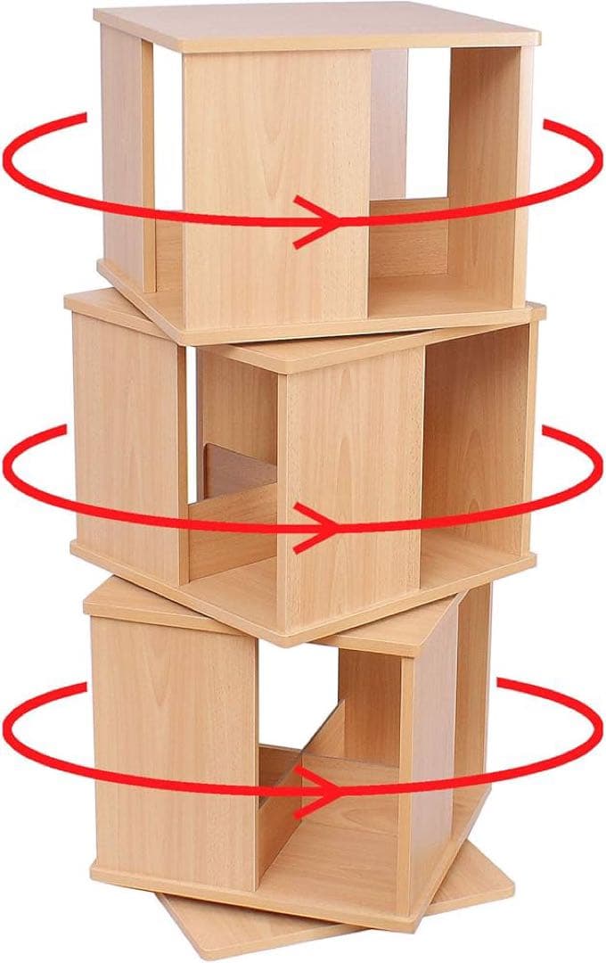 【美品】回転式本棚３段　A4