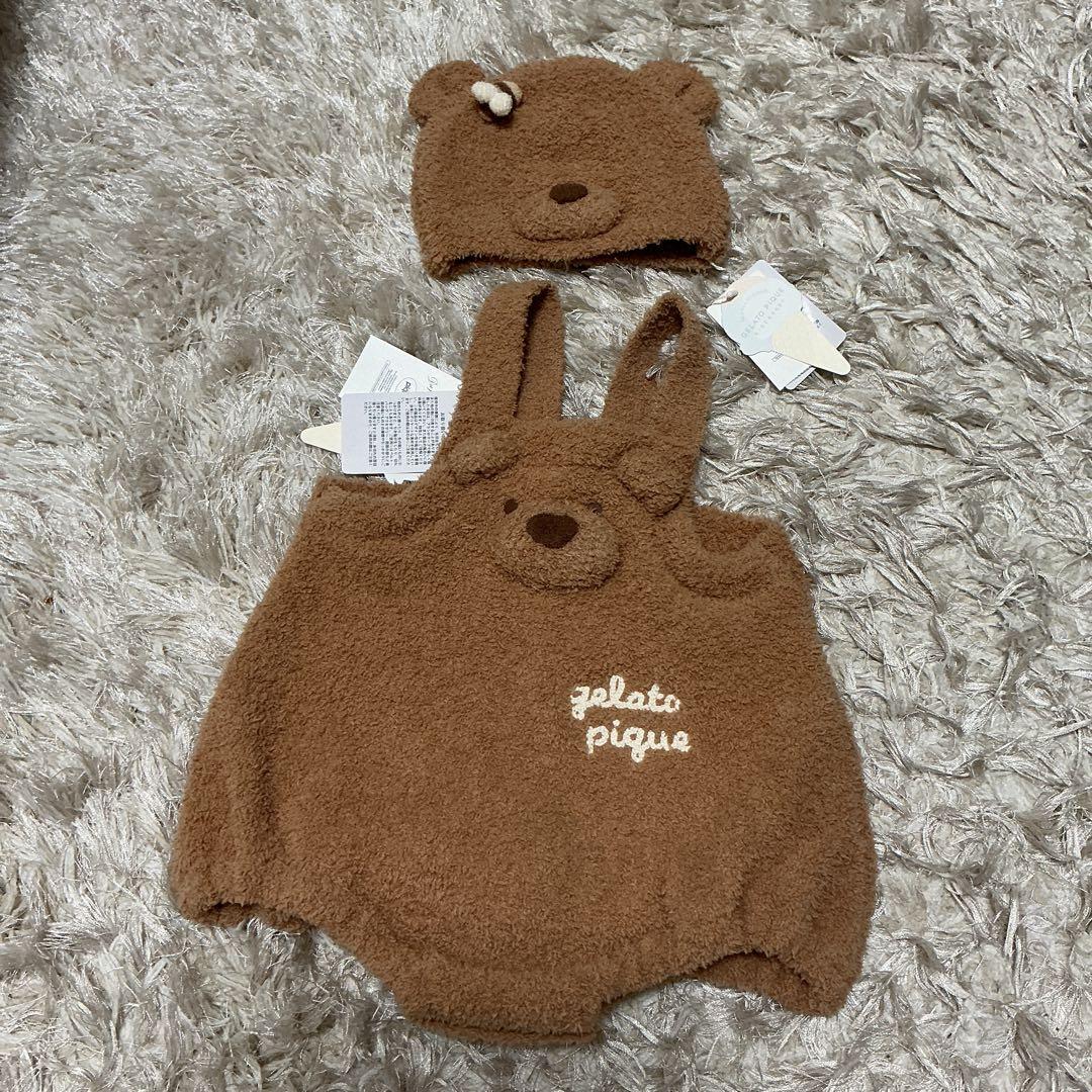 【新品タグ付き】ジェラピケ　ロンパース　帽子　セット