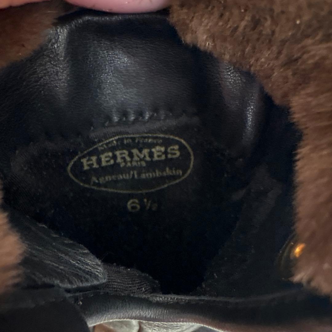 エルメス☆ケリーファーレザー手袋BLACK