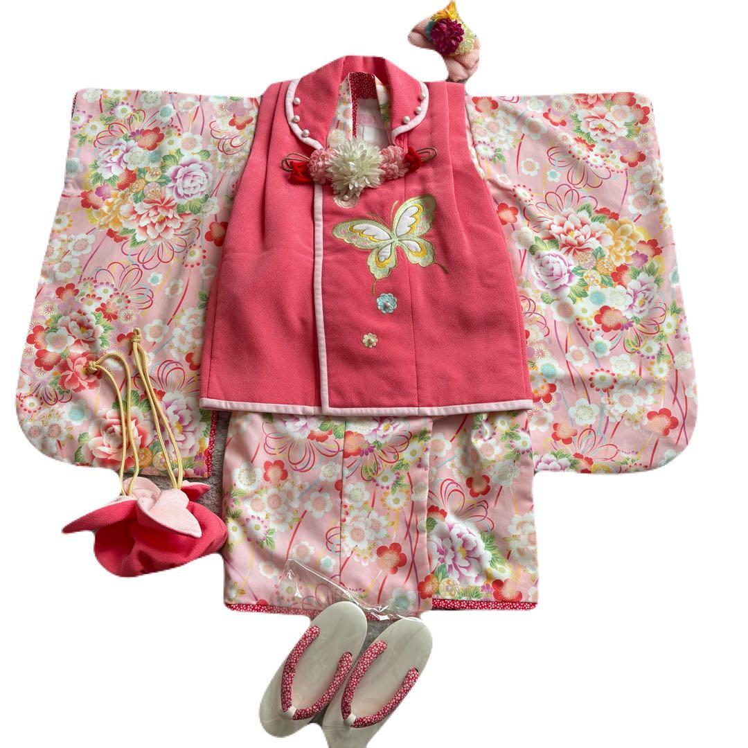 七五三 乙葉 着物被布フルセット ピンク 3歳