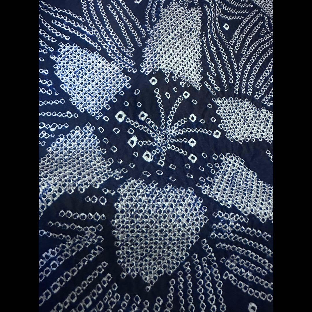 希少サイズ✨身幅LLトールサイズ‼️有松鳴海絞り浴衣！新品❣️逸品‼️藍染に白