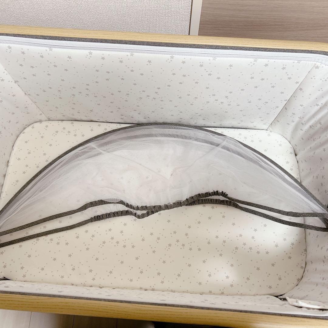 【美品】HZDMJ ベビーベッド グレー