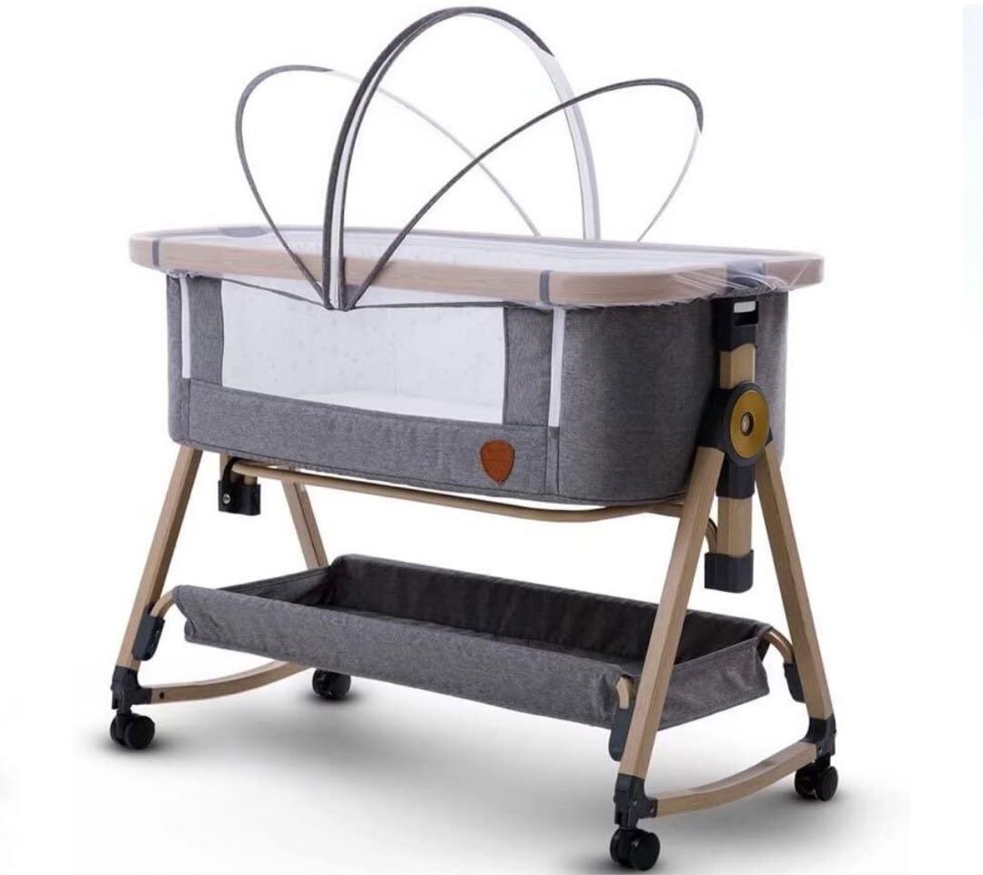 【美品】HZDMJ ベビーベッド グレー