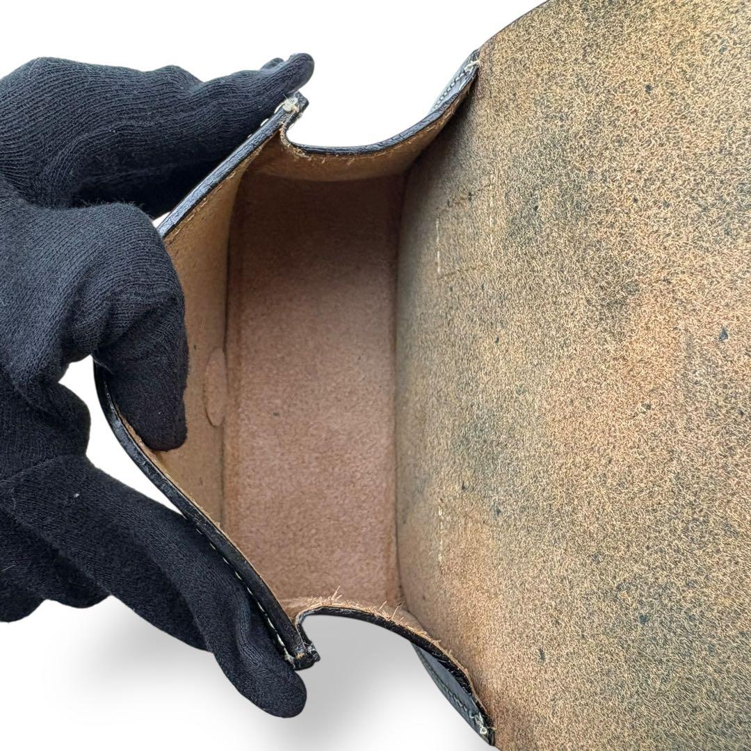 クレージュ ウエストポーチ ボディバッグ レザー 黒 ブラック 型押しロゴ