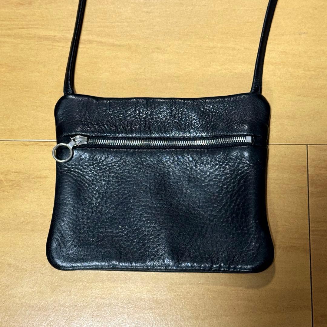 Aeta ディアレザー フラットポーチ ショルダー TypeA ブラック