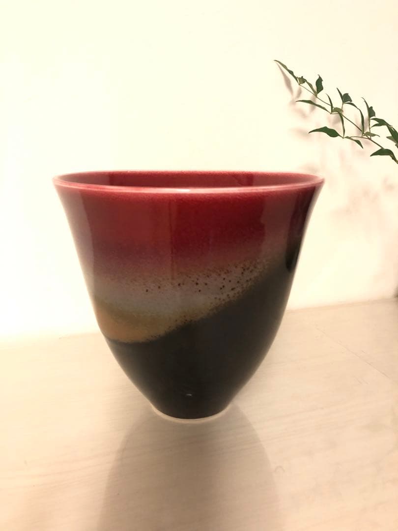 花器 泰明窯　和モダン　グラデーション　大鉢　壺　陶磁器　置物　前田泰昭 作