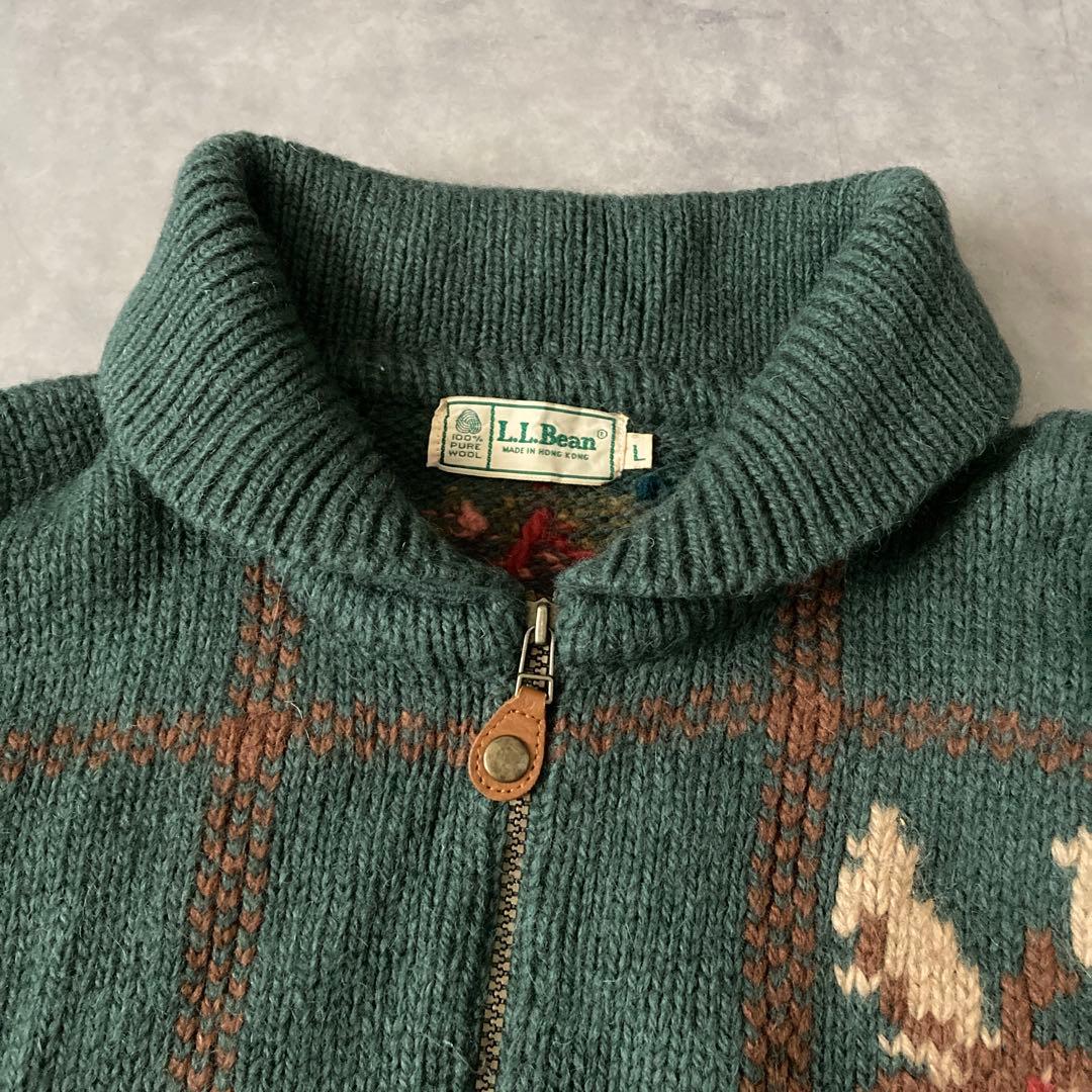 トップス 1980s L.L.Bean HALF ZIP WOOL KNIT
