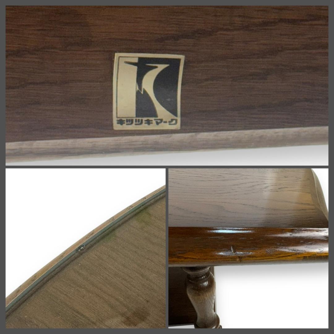 希少 ガラストップ付 ヴィンテージ 飛騨産業 ローテーブル 1200W