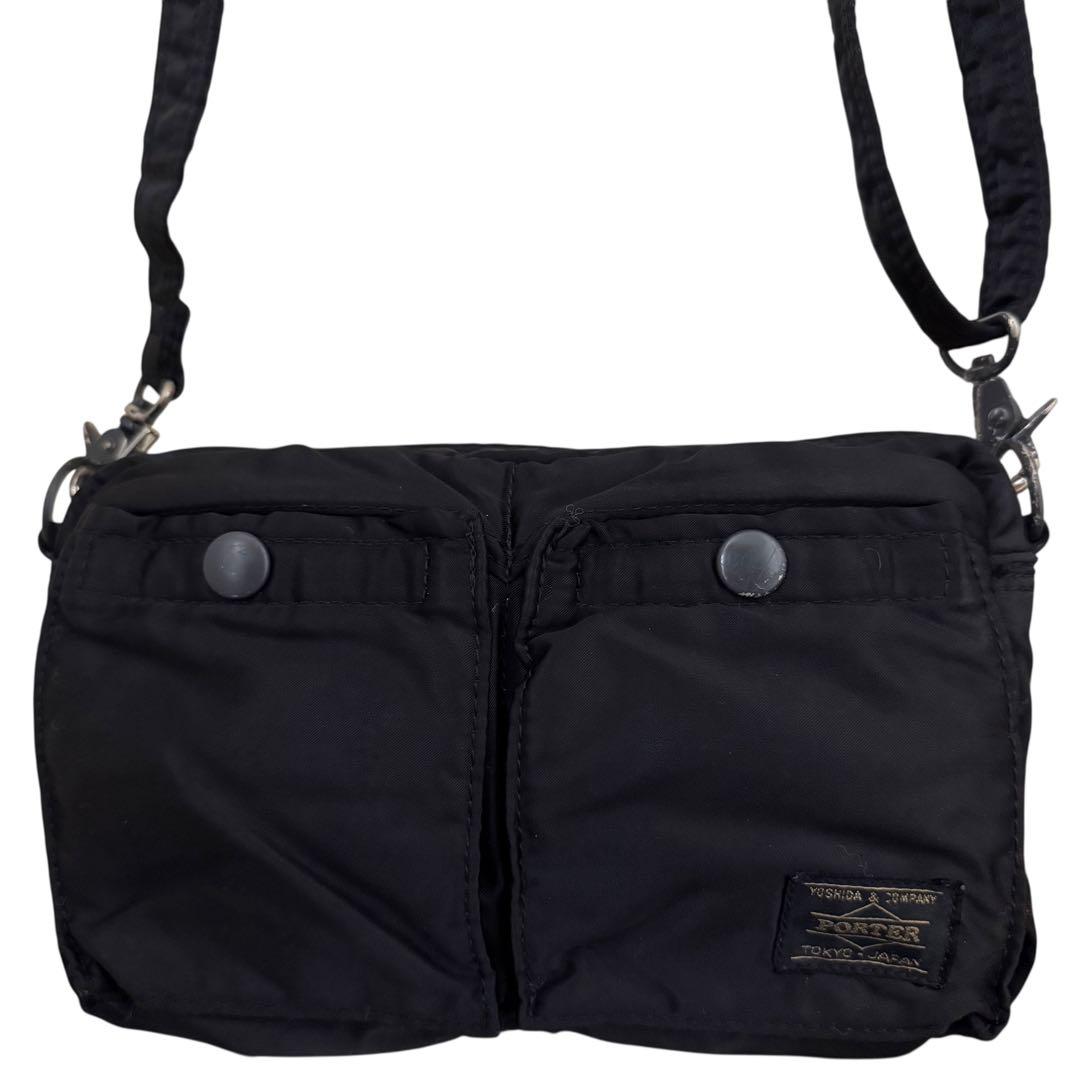 PORTER ポーター　ショルダーバッグ　タンカー　ブラック　ナイロン　斜め掛け