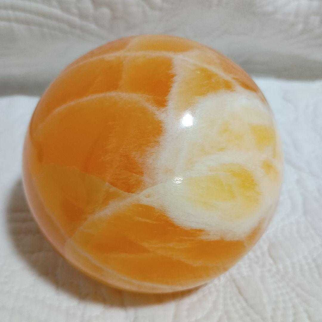 オレンジ カルサイト 丸玉 直径11cm 天然石 パワーストーン スフィア