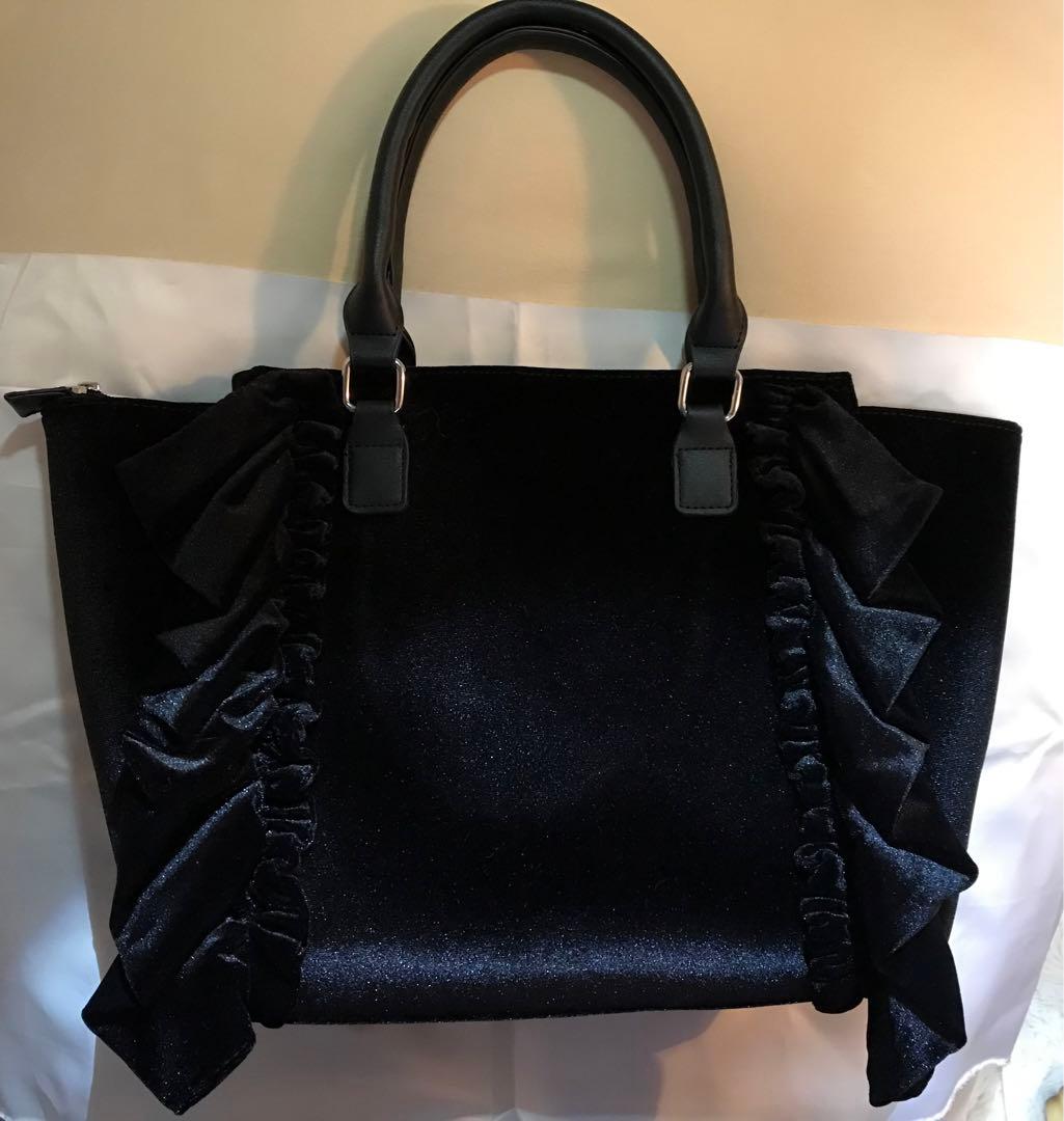 帰*可様 Ank Rouge 確定ファンサのおまじないベロアBag(大) ブラッ