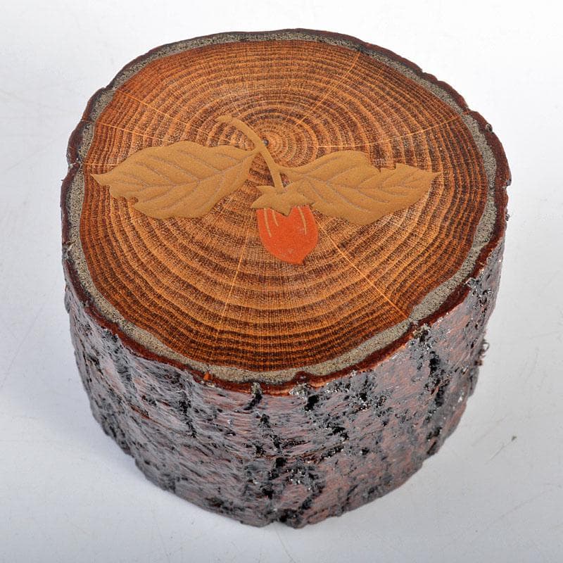 茶道具　加賀蒔絵師　川上峰春作　柿蒔絵　香合　共箱　M　R4370