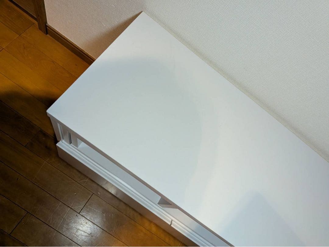 ■送料込■LOWYA伸縮式テレビ台 白 収納家具テレビボード24-40型推奨 棚