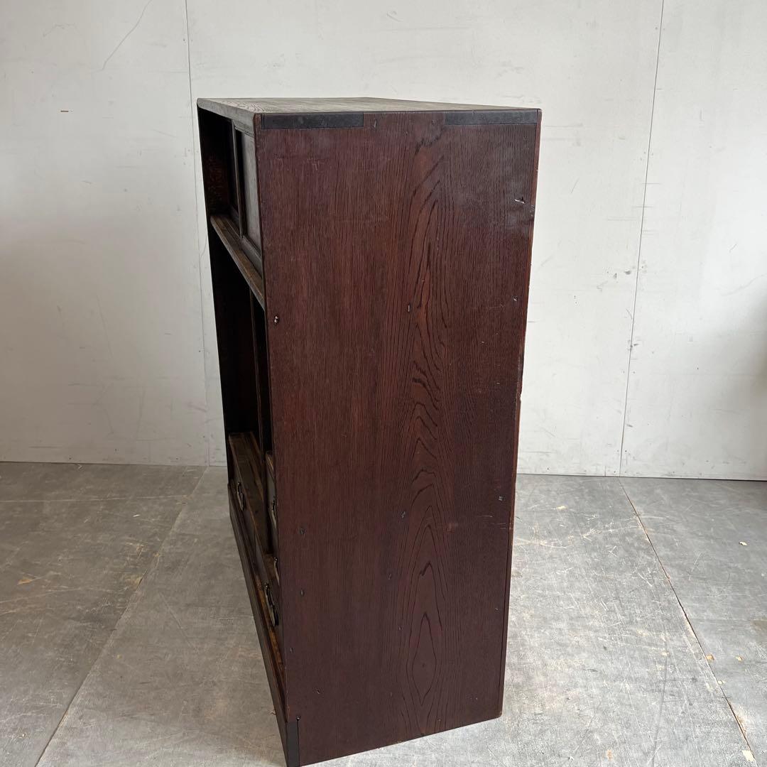 アンティーク 飾り棚 茶箪笥 シェルフ 昭和レトロ 無垢材 z438