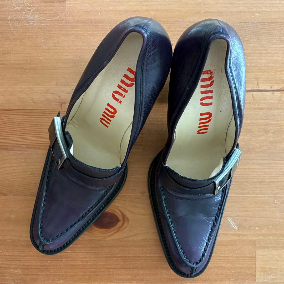 超希少！　MIU MIU　約20年前の商品　ハイヒール　濃紫　ヴィンテージ