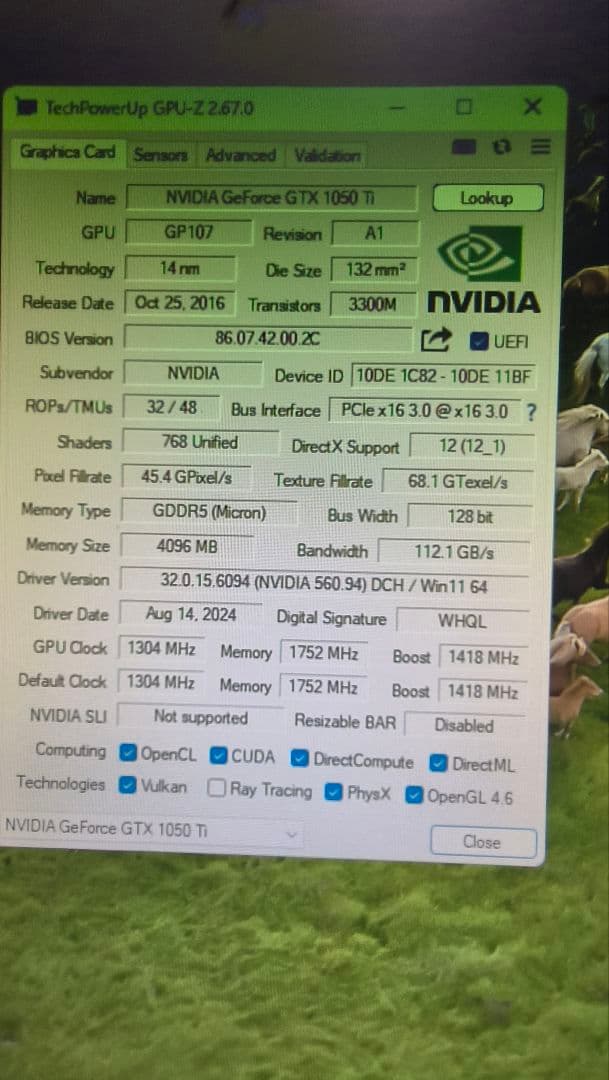 ジャンク GTX 1050TI 4G 2個売り 動作確認済み