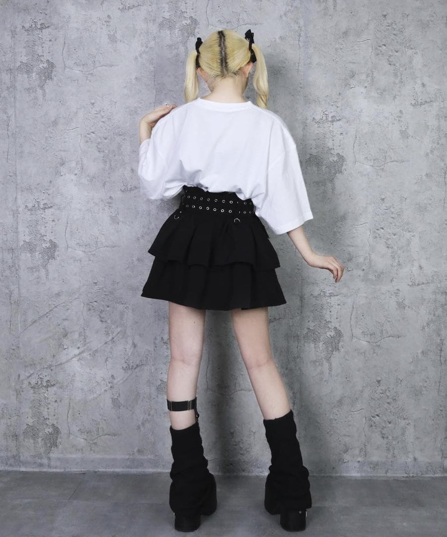 アミリージュ　ハトメベルト付きフレアスカート　クロスチャーム　ゴスロリ　パンク