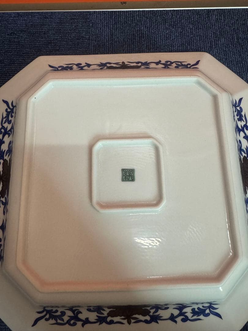 1775 龍峯窯 古九谷手水禽文　大皿　28cm 未使用